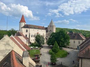 Krivoklat Castle courtyard from above